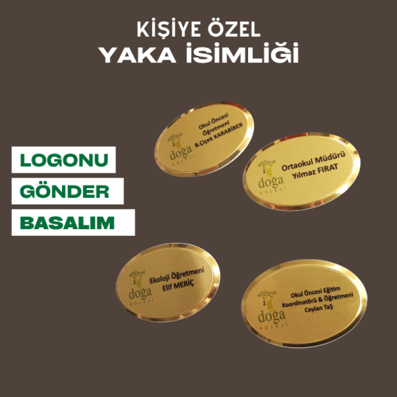 Oval Model Yaka İsimliği 10 Adet