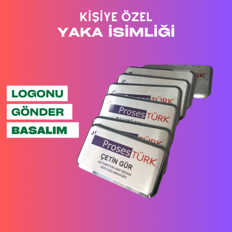 Dikdörtgen Model Yaka İsimliği 20 Adet