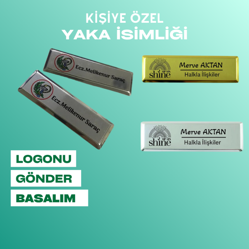 Dikdörtgen İnce Model Yaka İsimliği